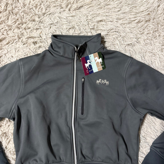 New Women’s Large Grey Equine Couture Horseback Riding Cropped Jacket