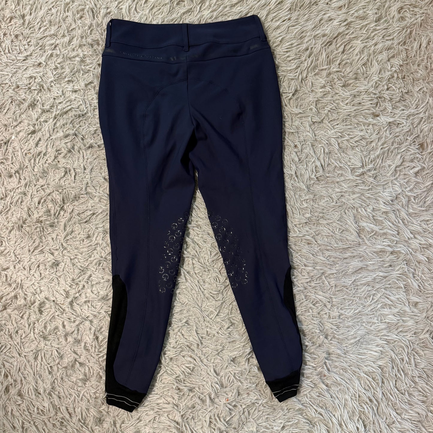 Women’s Size IT44 Navy Cavalleria Toscana Knee Patch Horseback Riding Breeches