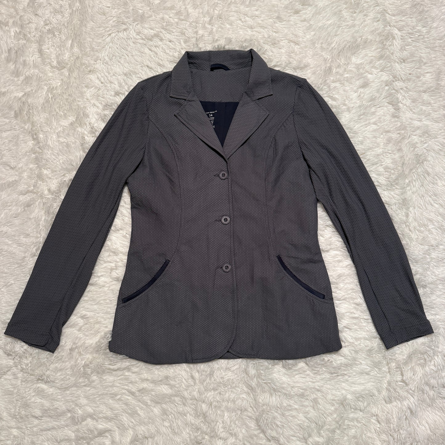 Women’s Size 34 Grey Free Ride Equestrian Mesh Horseback Riding Show Coat