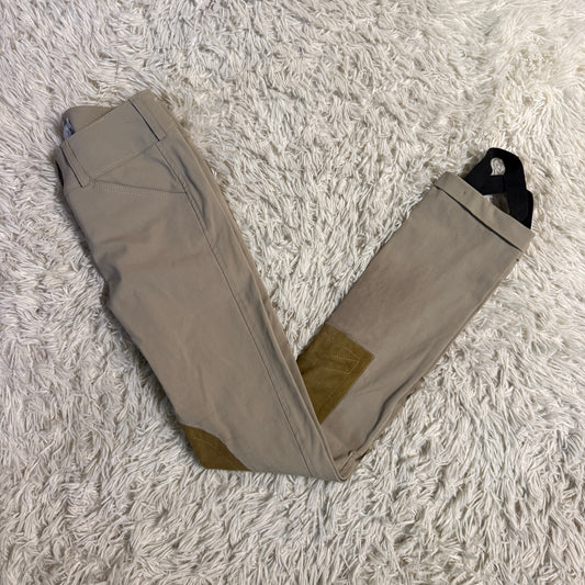 Child’s Size 14L Tan Tailored Sportsman Knee Patch Horseback Riding Jodphurs