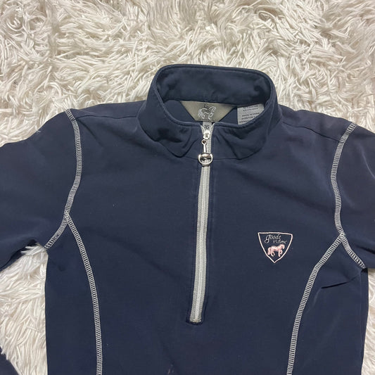 Girl’s Size 16 Navy Goode Rider Long Sleeve Horseback Riding Shirt