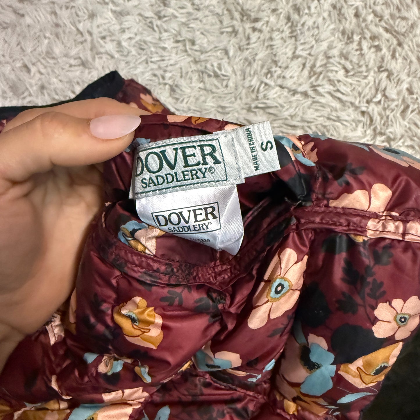 Women’s Small Black/Red Floral Dover Reversible Horseback Riding Puffer Vest