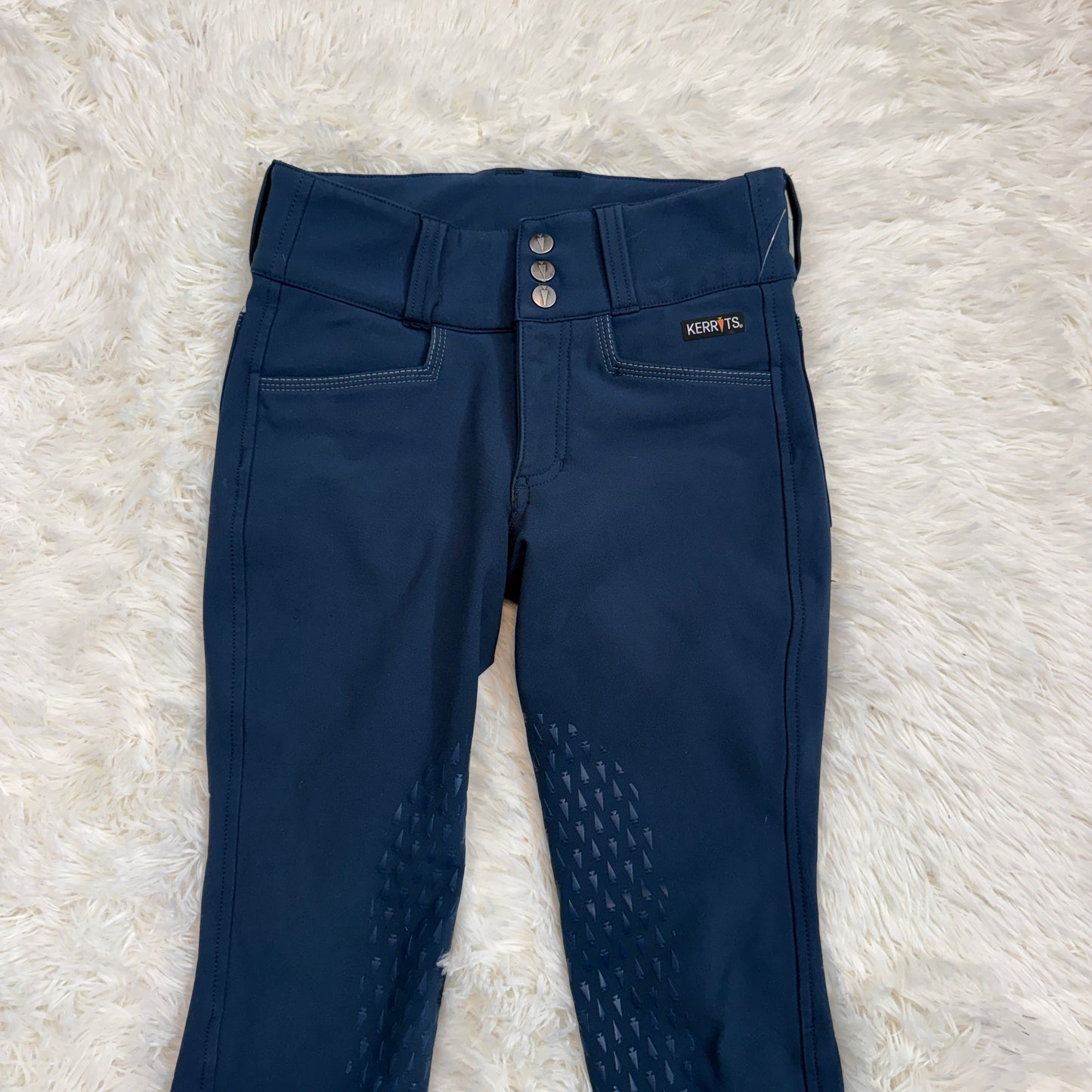 Women’s XS Blue Kerrits Knee Patch Horseback Riding Breeches