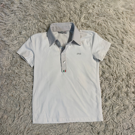 Boy’s Small White For Horses Short Sleeve Horseback Riding Show Shirt