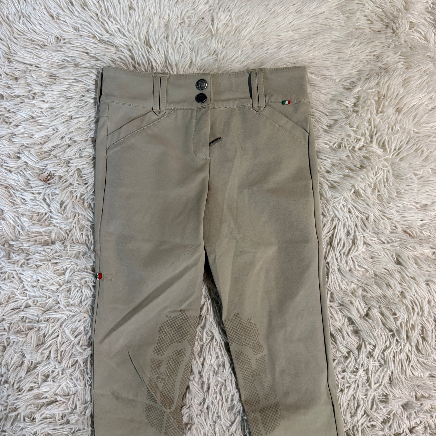 Child’s Size 12R Tan For Horses Knee Patch Horseback Riding Breeches