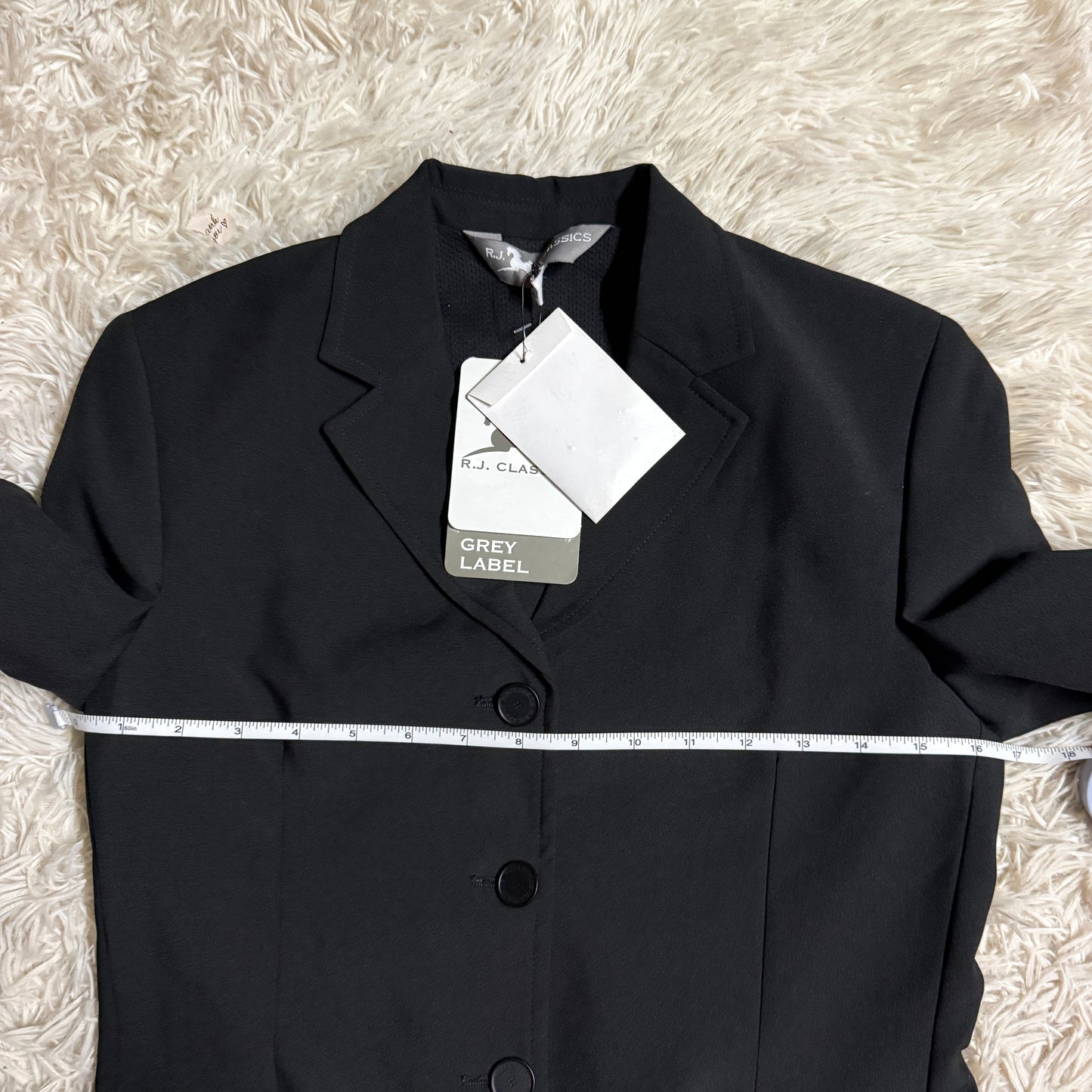 New Child’s Size 20R Black RJ Classics Grey Label Horseback Riding Show Coat