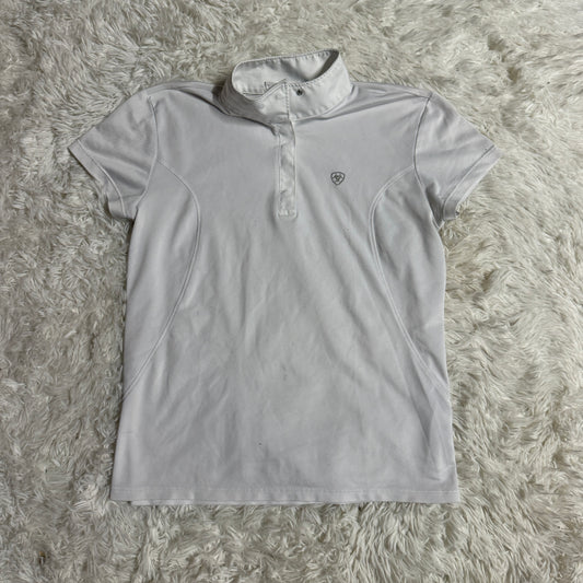 Child’s XXL White Ariat Short Sleeve Horseback Riding Show Shirt