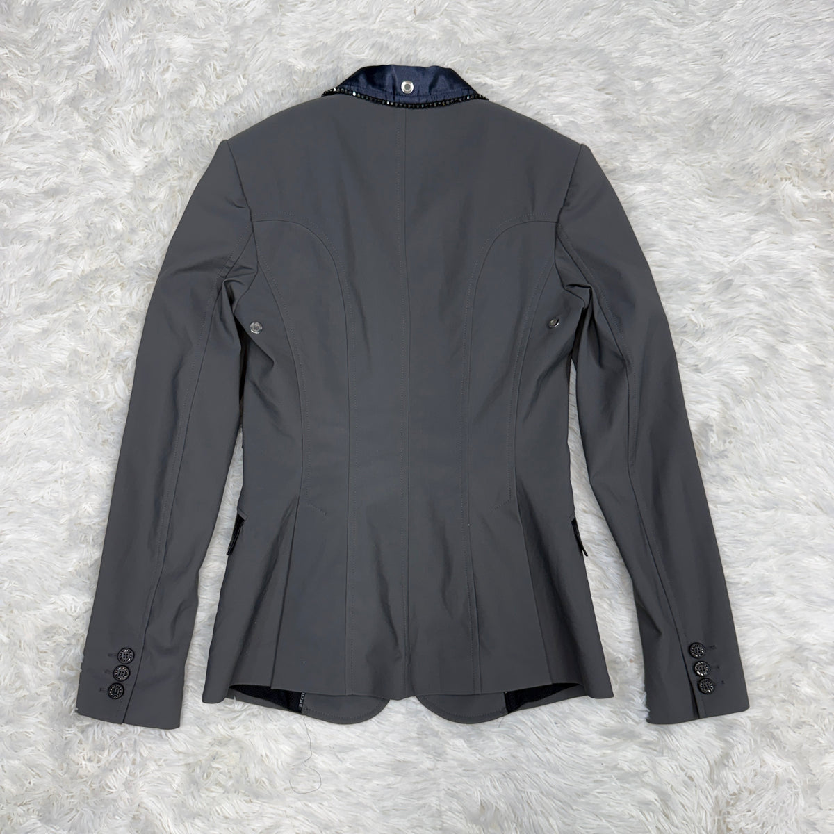 Women’s IT38 Grey/Navy Equiline Commessa X-Cool Horseback Riding Show Coat