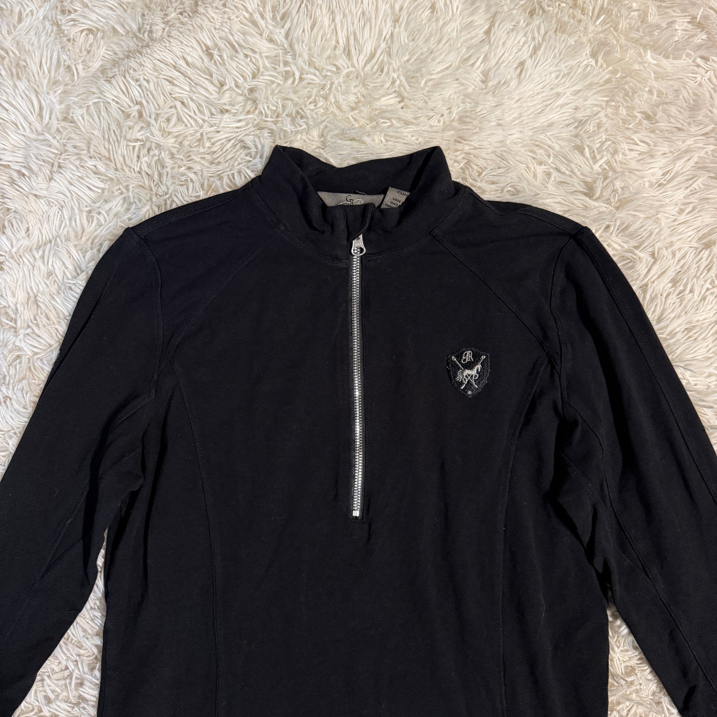 Women’s Large Black Goode Rider Long Sleeve Winter Horseback Riding Shirt