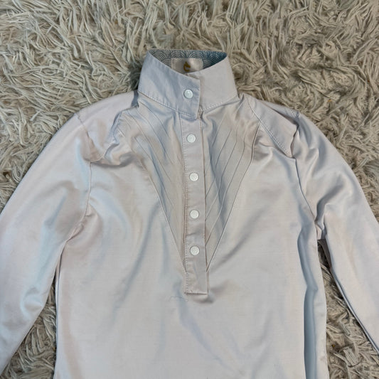 Child’s Size 8 White Criniere Long Sleeve Horseback Riding Show Shirt