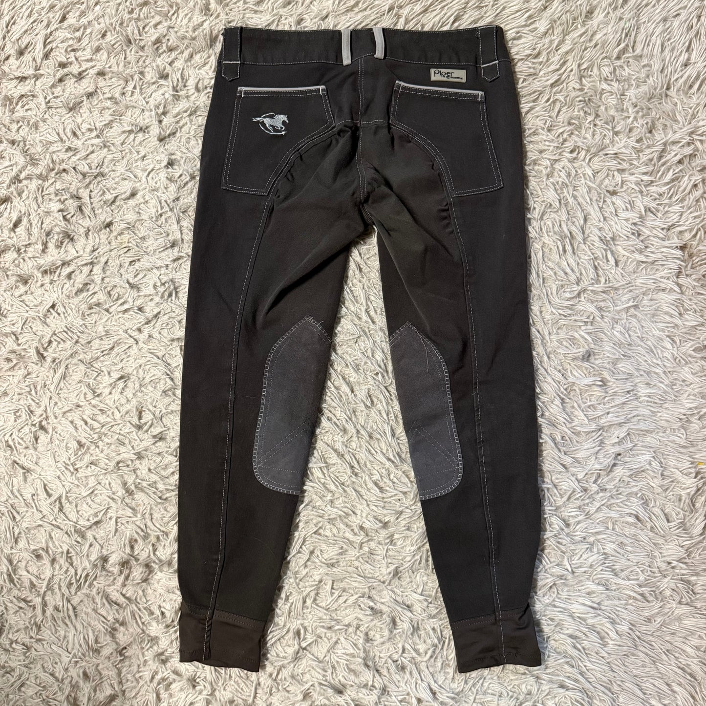 Women’s Size 30R Grey Smartpak Piper Knee Patch Horseback Riding Breeches