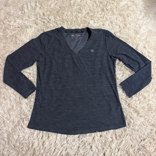 Women’s Large Grey Ariat Long Sleeve Horseback Riding Winter Shirt