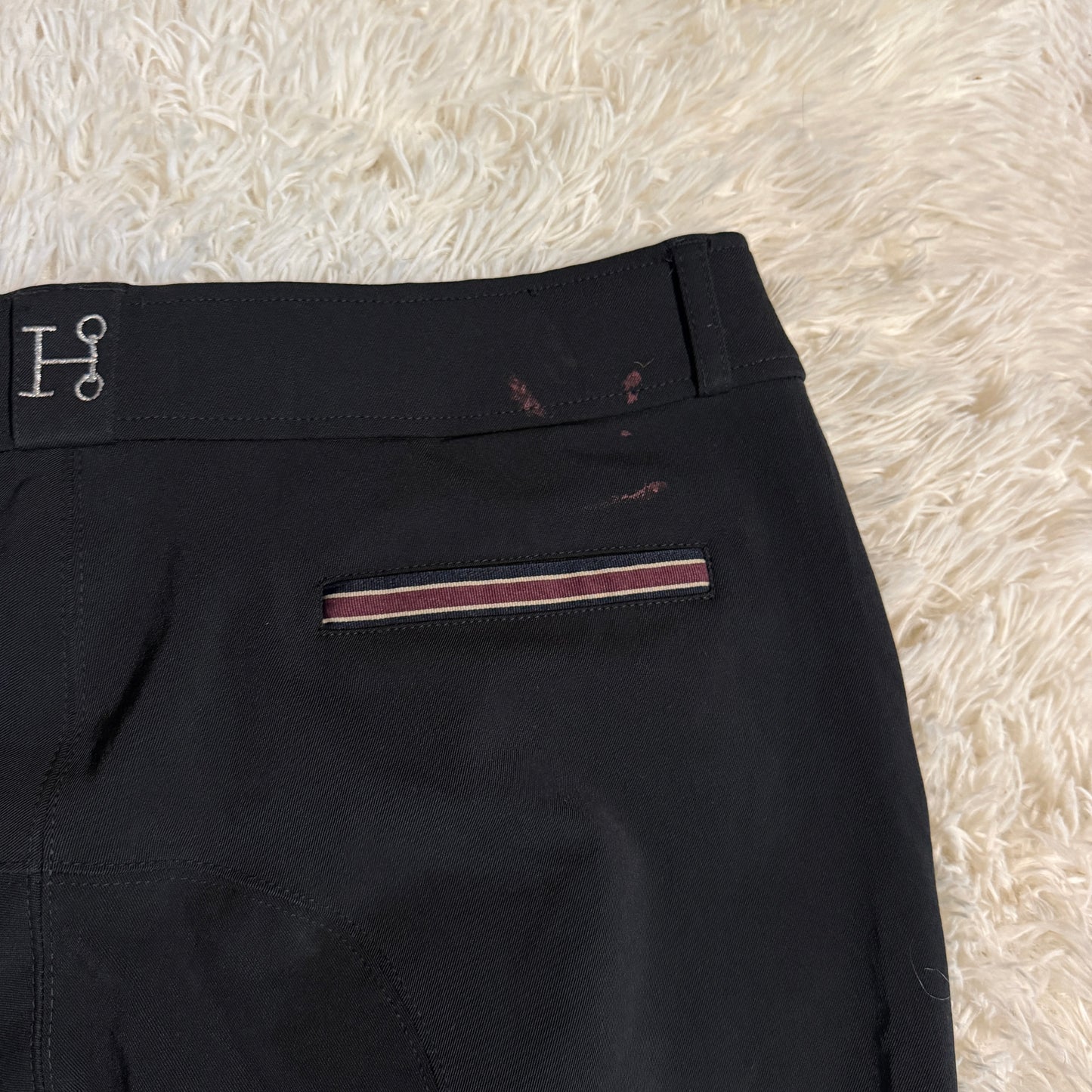 Women’s Size 38R Black Smartpak Hadley Knee Patch Horseback Riding Breeches