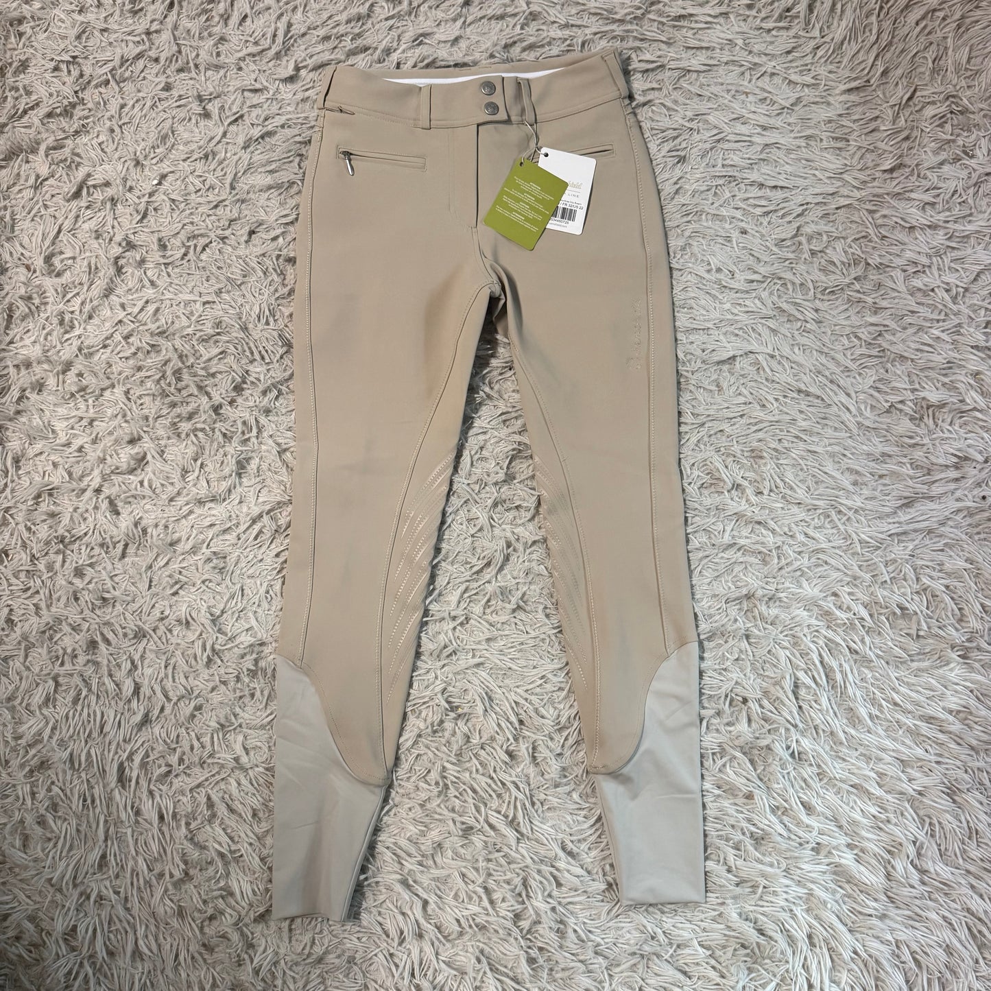 New Tan Samshield Chloe Script Knee Patch Horseback Riding Breeches