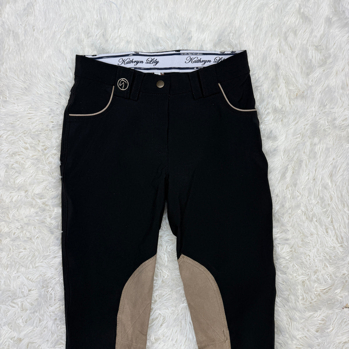 Women’s Size 24R Black Kathryn Lily Knee Patch Horseback Riding Breeches