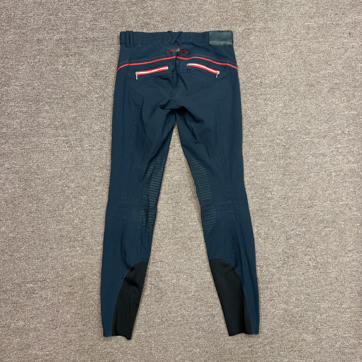 Women’s Size IT42 Navy Equiline Knee Patch Horseback Riding Breeches