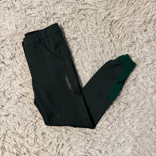 Women’s Large Green East Performance Knee Patch Horseback Riding Breeches