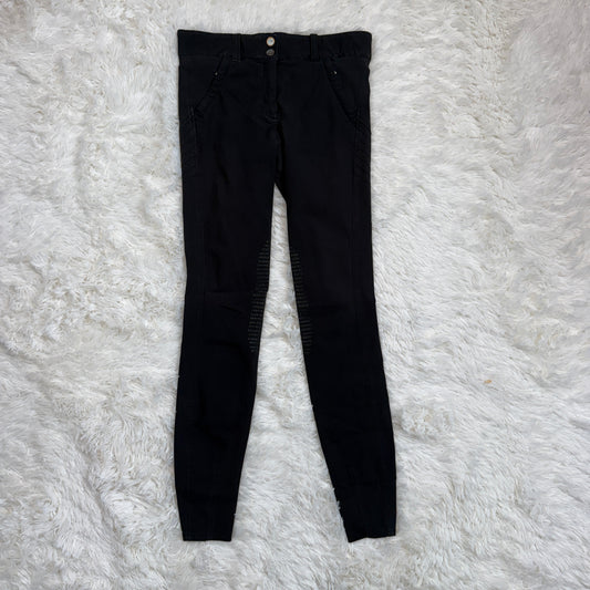 Women’s Size IT46 Black Equiline Knee Patch Horseback Riding Breeches