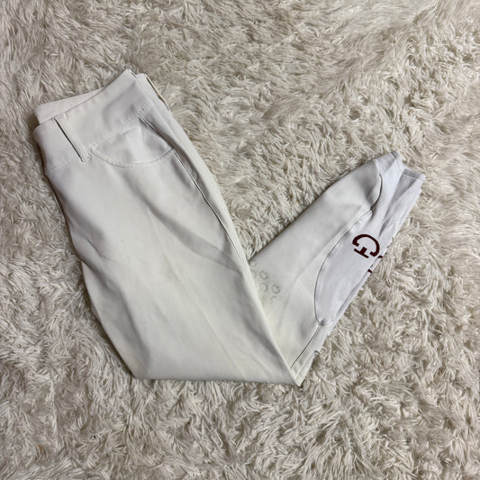 Women’s Size IT44 White Cavalleria Toscana Knee Patch Horseback Riding Breeches