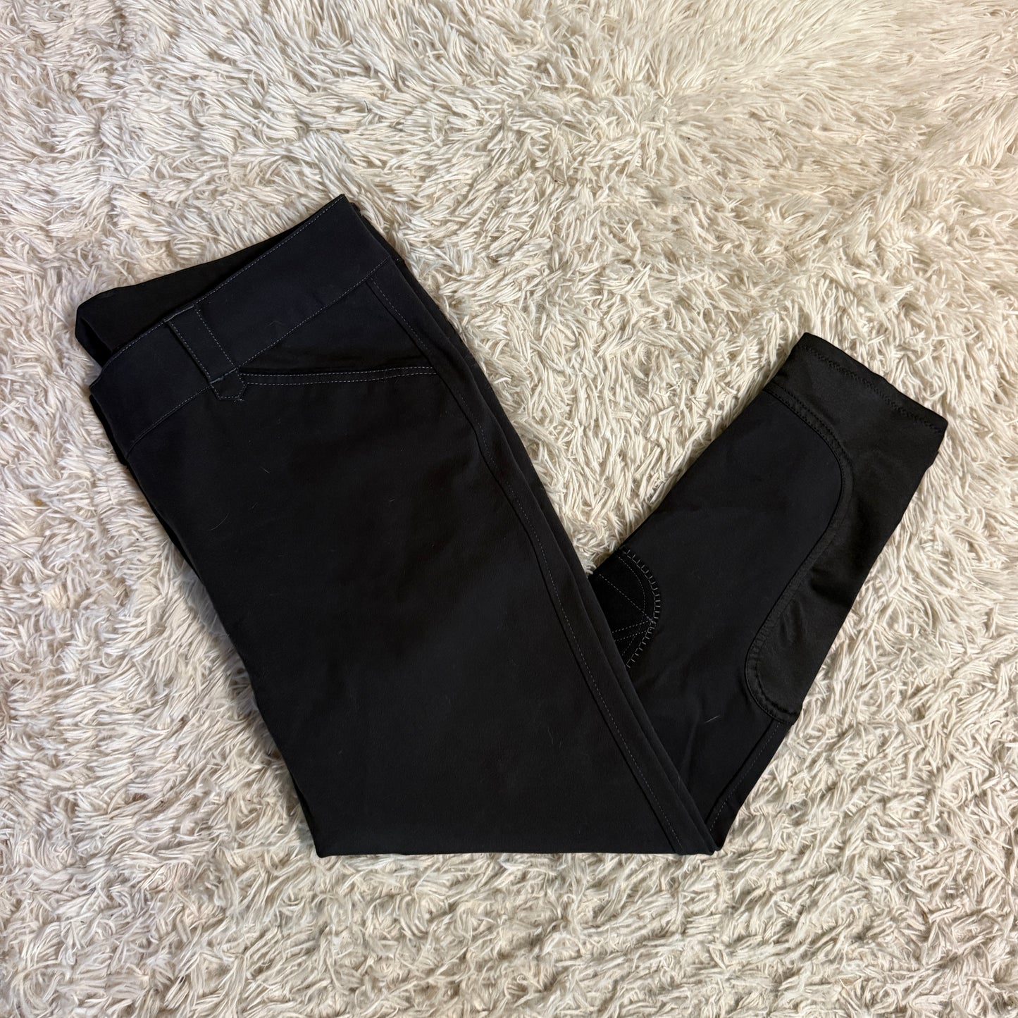 Women’s Size 38R Black Smartpak Piper Knee Patch Horseback Riding Breeches