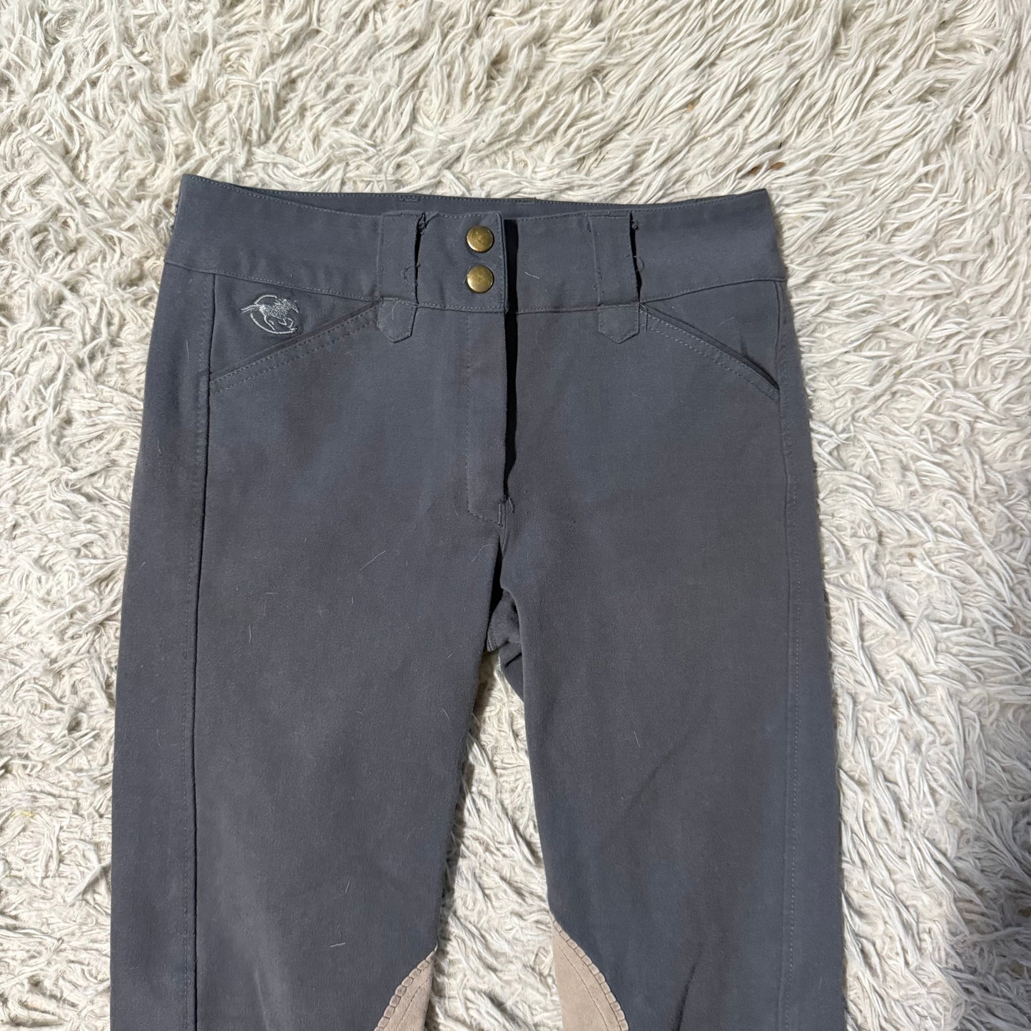Women’s Size 24R Grey Smartpak Piper Knee Patch Horseback Riding Breeches