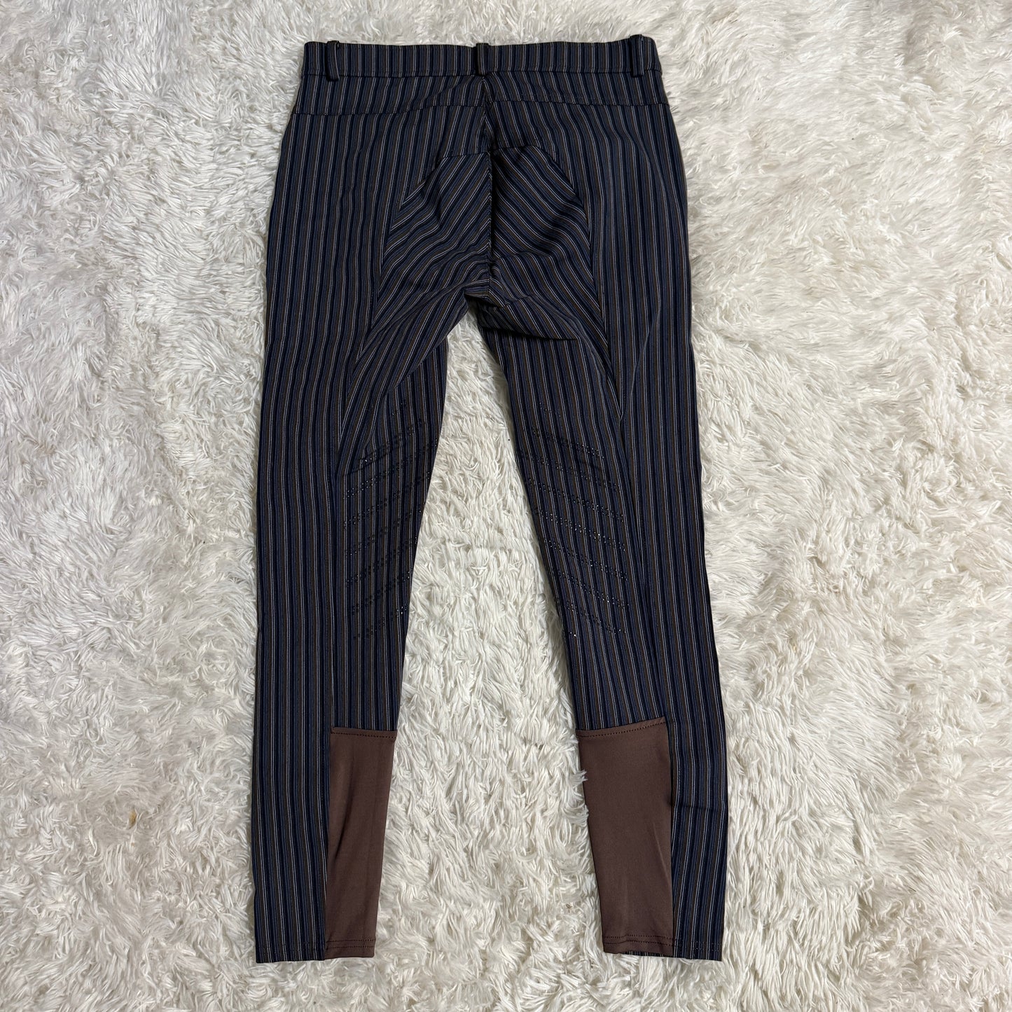 Women’s Size 28R Navy Striped Knee Patch Horseback Riding Breeches