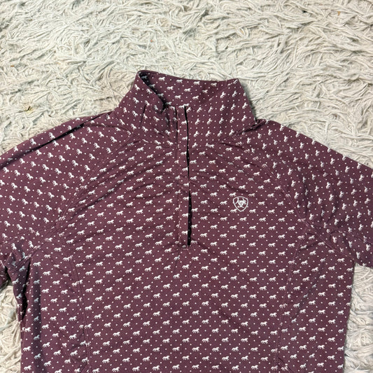 Women’s Medium Purple Ariat Long Sleeve Horseback Riding Winter Shirt