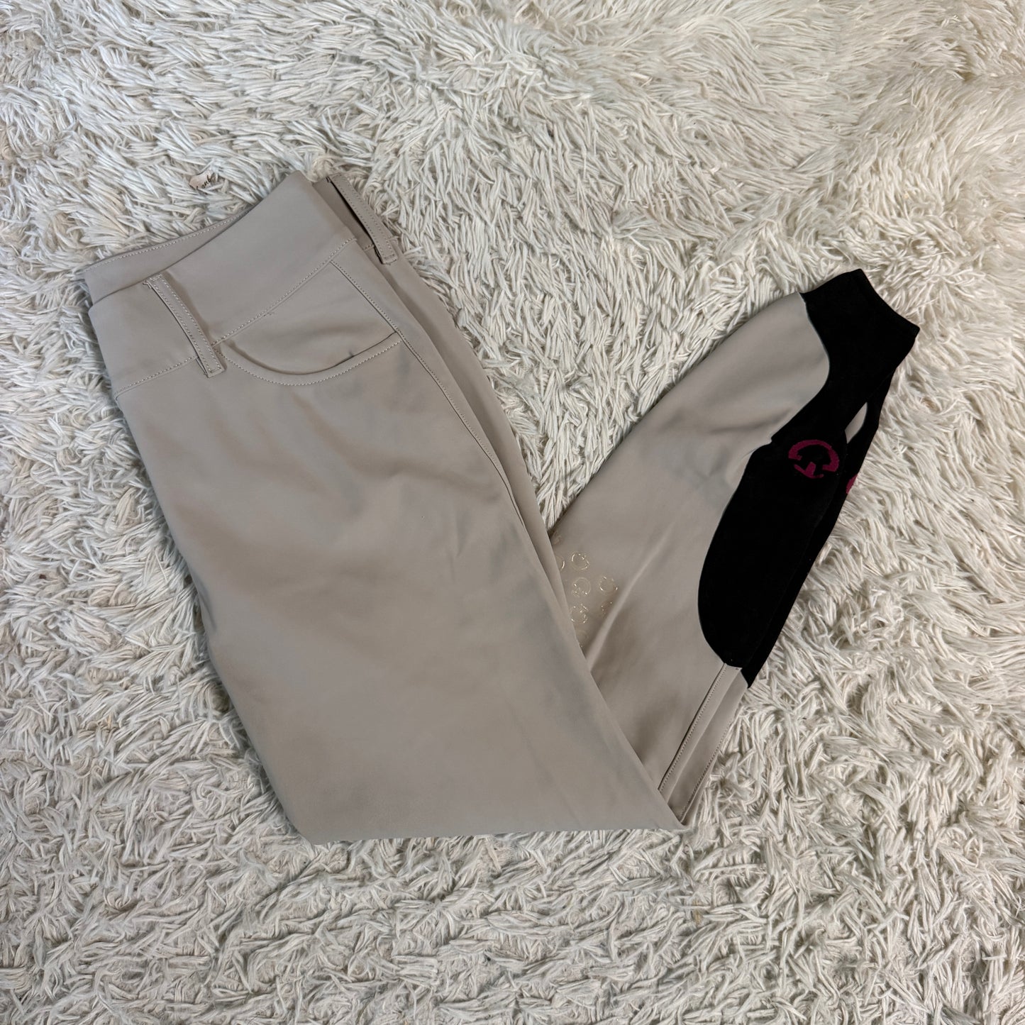 Women’s Size IT46 Tan Cavalleria Toscana Knee Patch Horseback Riding Breeches