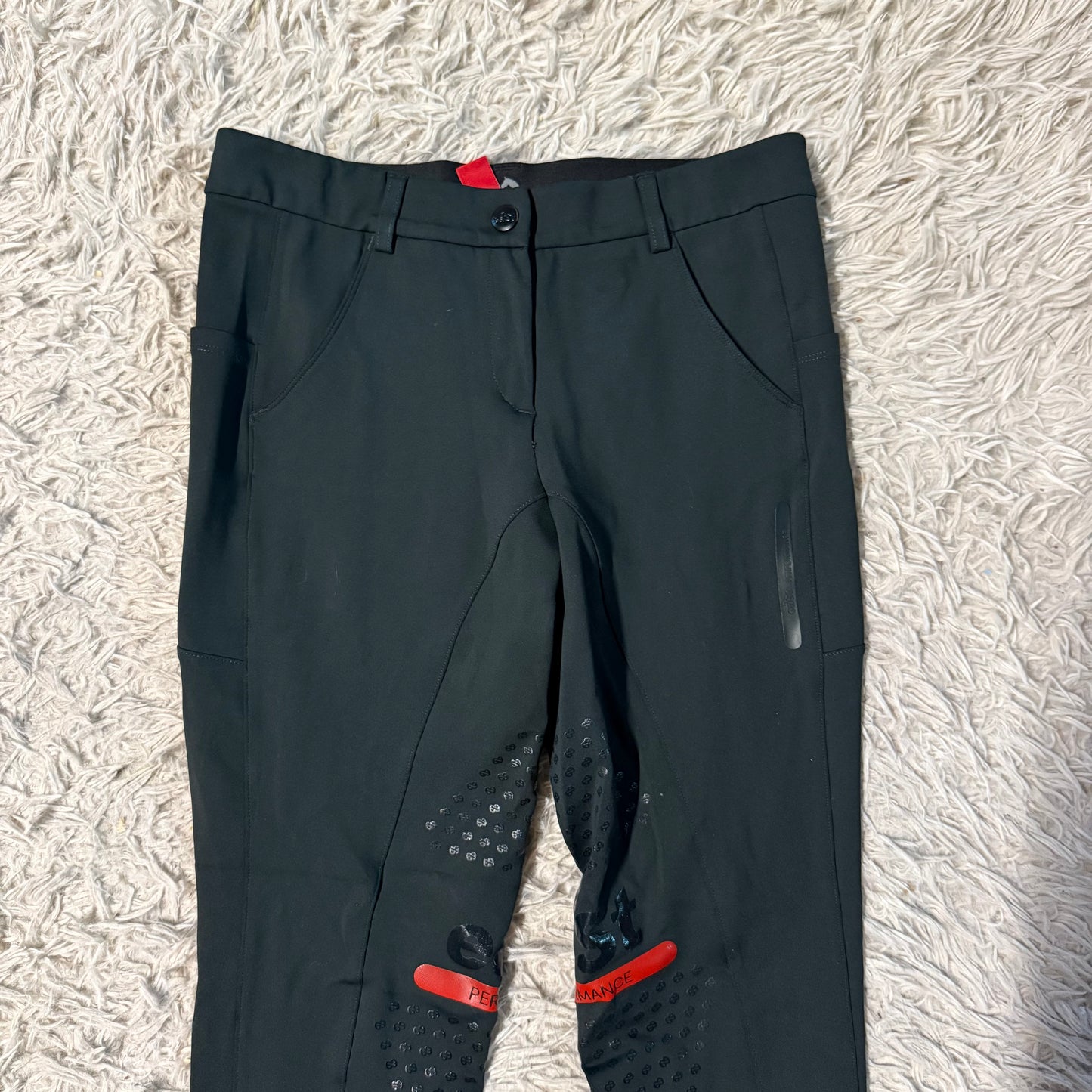 Women’s Large Green East Performance Knee Patch Horseback Riding Breeches