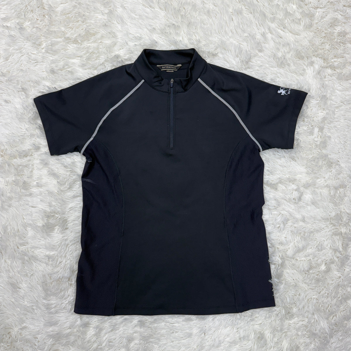 Women’s Size 12 Dark Grey B Vertigo Short Sleeve Horseback Riding Sunshirt