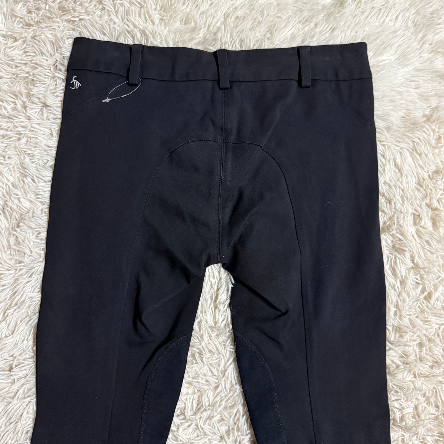 Women’s Size 30L Black Free Rein Knee Patch Horseback Riding Breeches