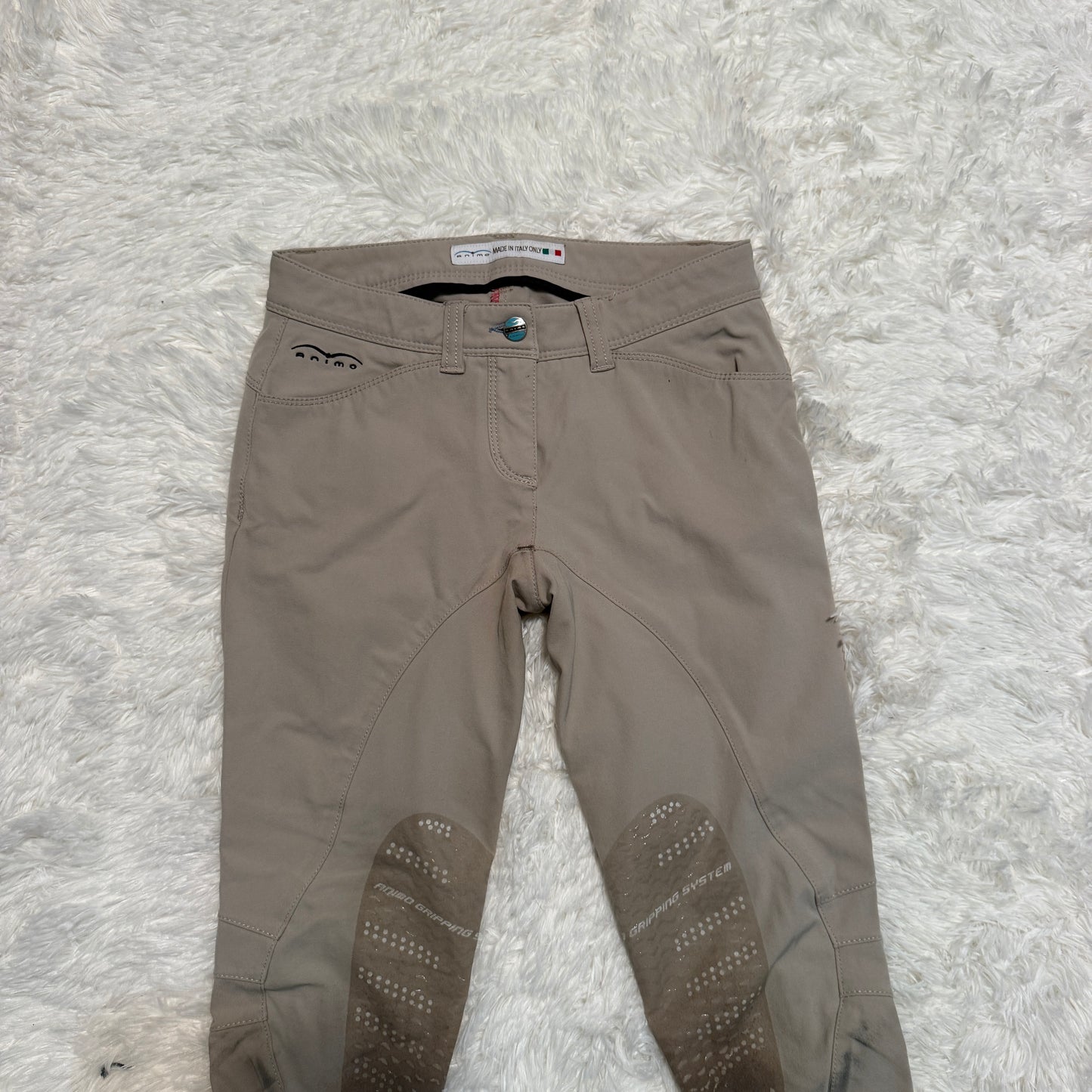 Women’s Size IT38 Tan Animo Knee Patch Horseback Riding Breeches
