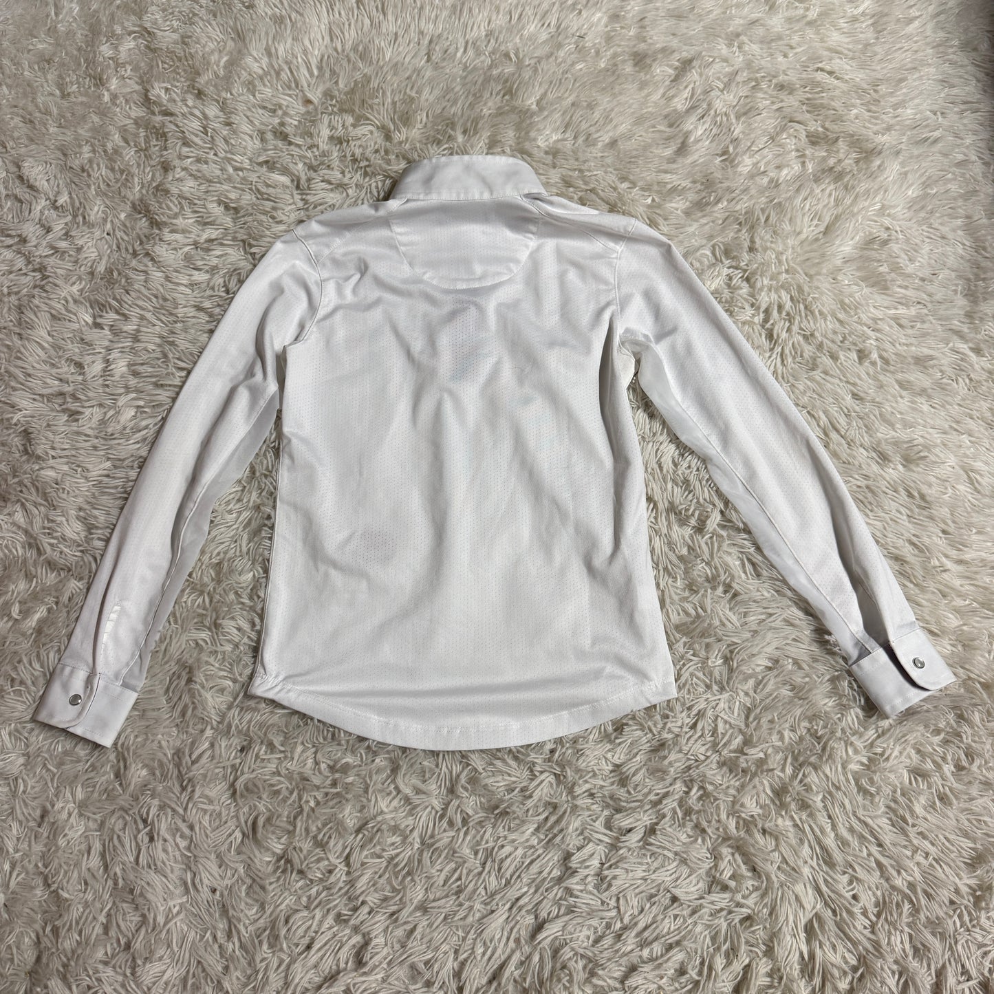 Child’s Medium White Essex Classics Long Sleeve Horseback Riding Show Shirt