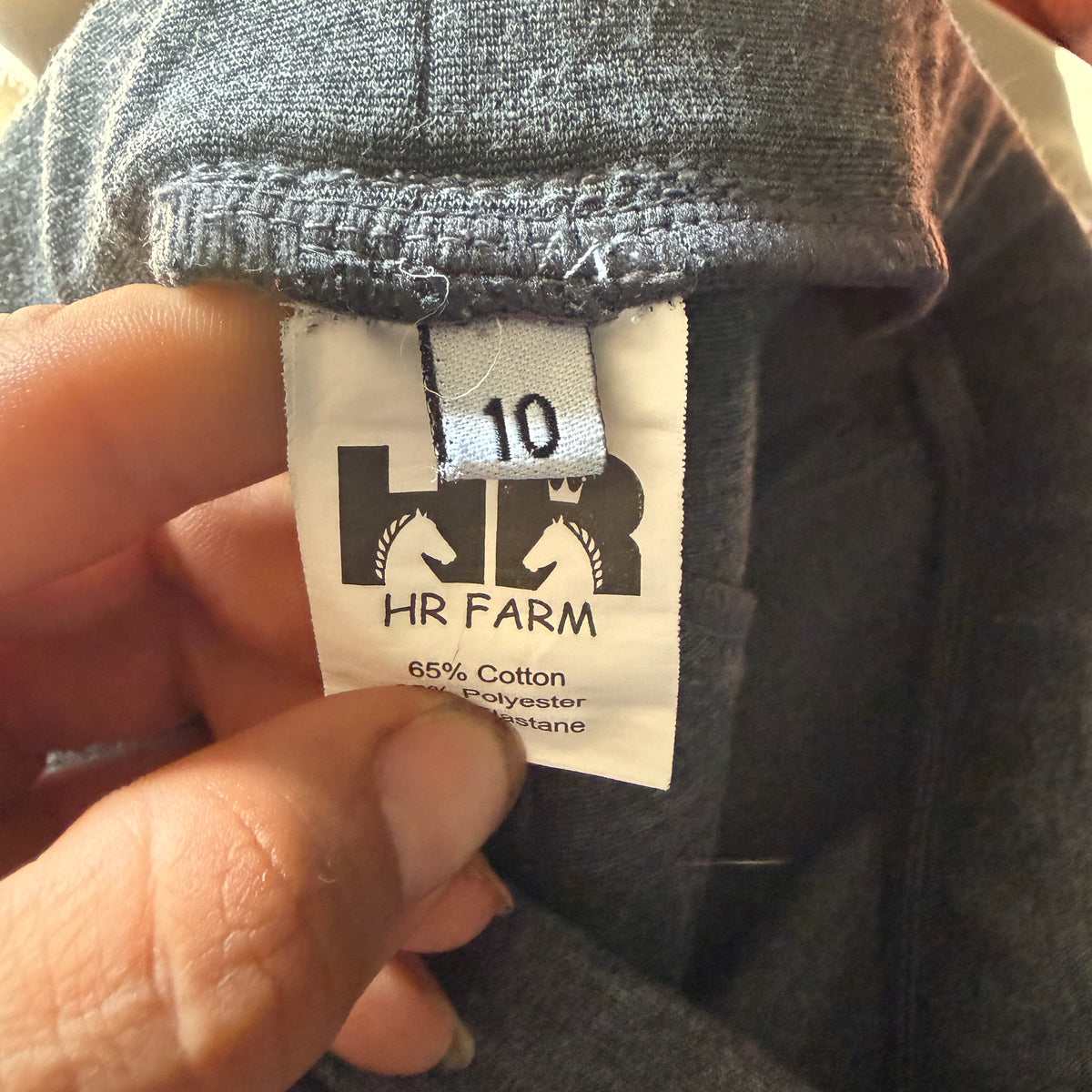 Child’s Size 10R Grey HR Farm Knee Patch Horseback Riding Breeches