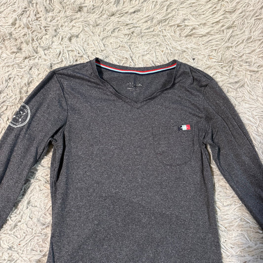Women’s Small Grey Hunt Club Long Sleeve Horseback Riding Shirt