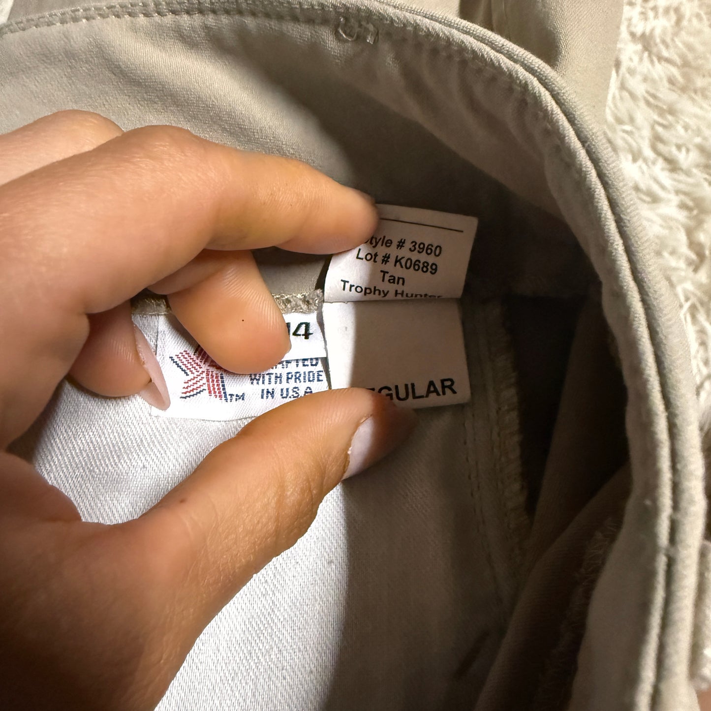 Child’s Size 14R Tan Tailored Sportsman Knee Patch Horseback Riding Breeches