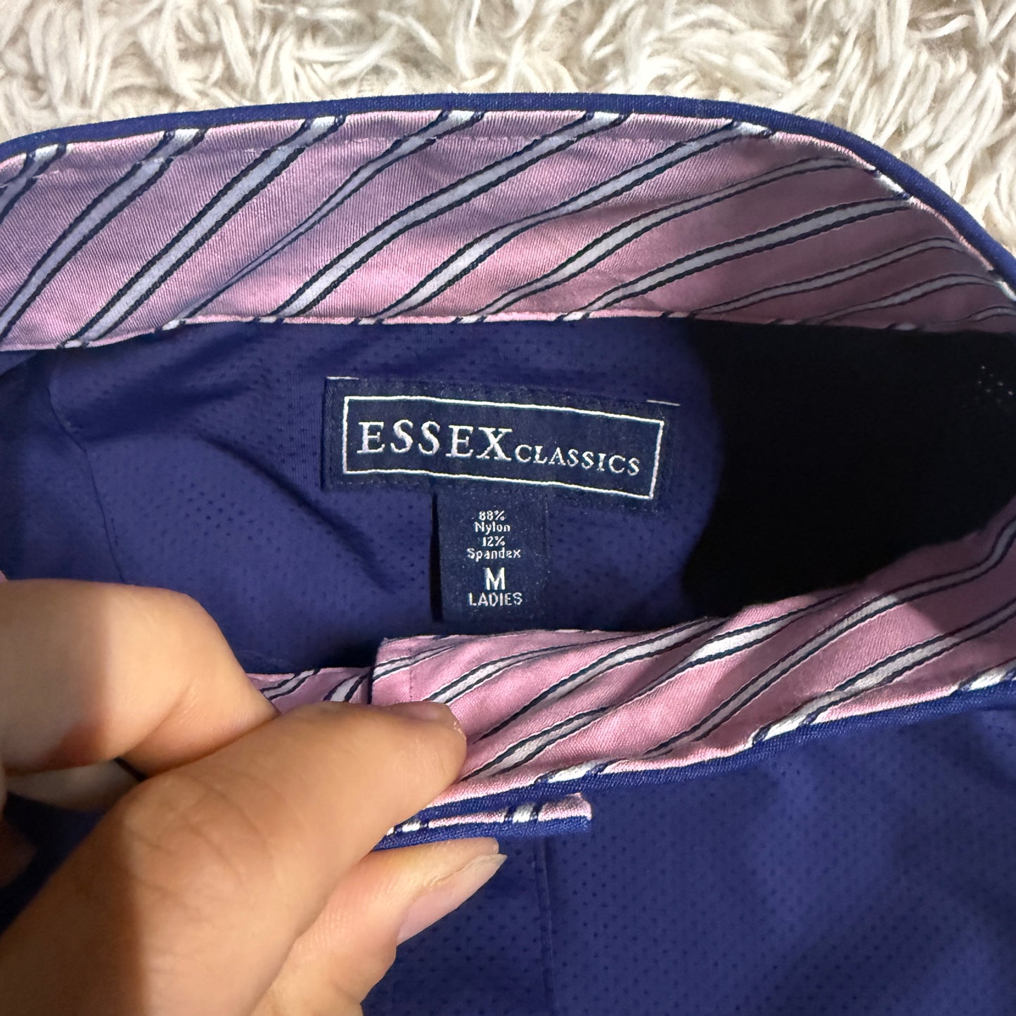 Women’s Medium Navy Essex Classics Long Sleeve Horseback Riding Show Shirt