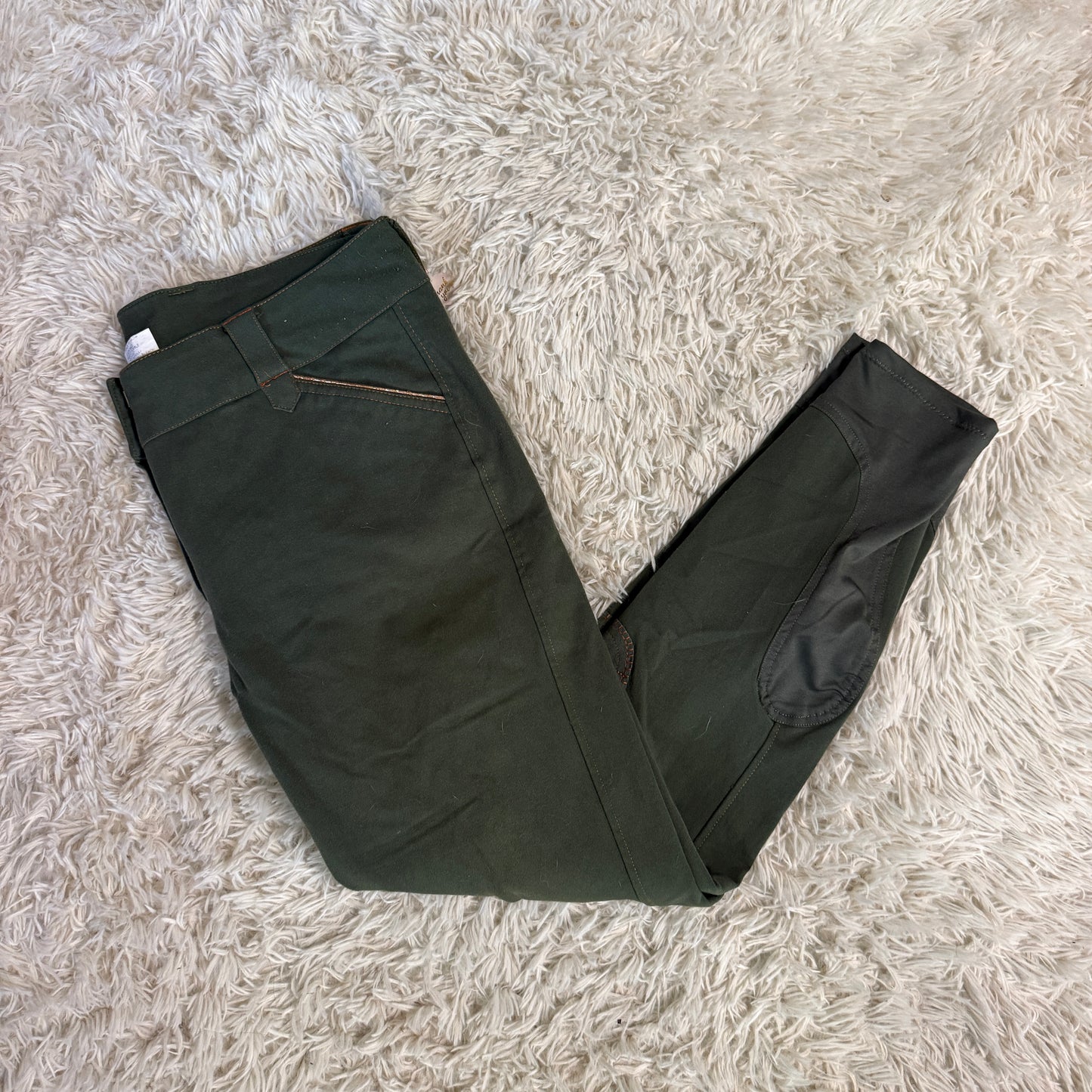 Women’s Size 34L Green Smartpak Piper Knee Patch Horseback Riding Breeches