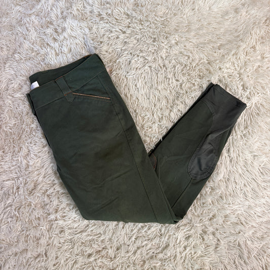 Women’s Size 34L Green Smartpak Piper Knee Patch Horseback Riding Breeches
