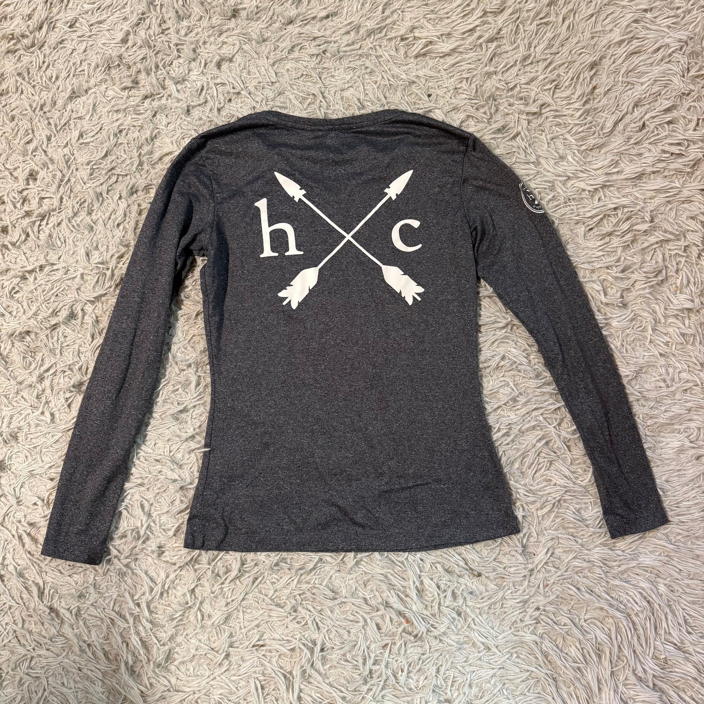 Women’s Small Grey Hunt Club Long Sleeve Horseback Riding Shirt