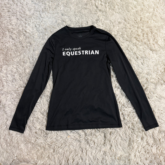 Women’s Large Noel Asmar Black I Only Speak Equestrian Long Sleeve Sunshirt