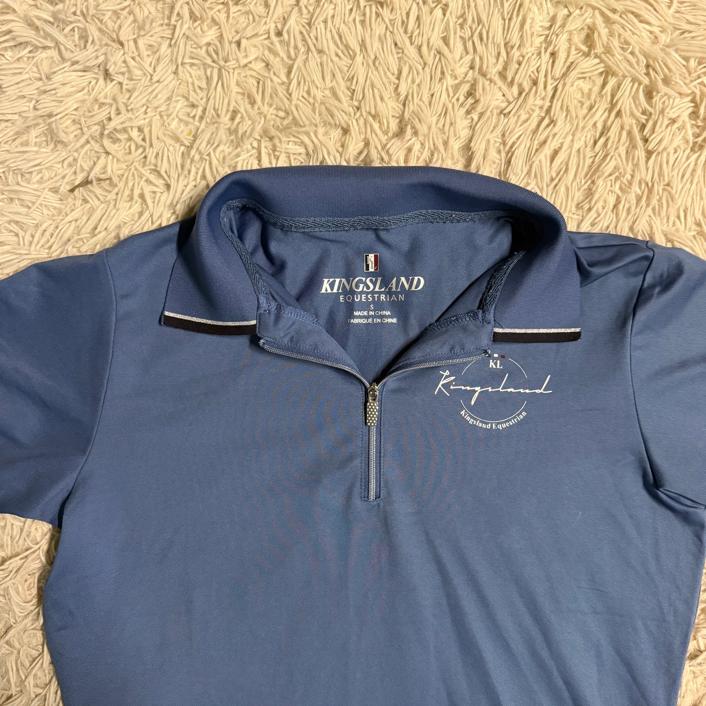 Women’s Small Blue Kingsland Short Sleeve Horseback Riding Sunshirt