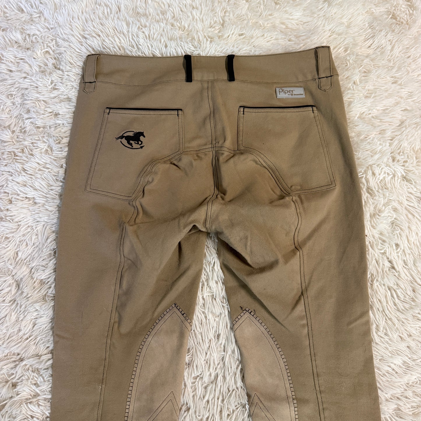 Women’s Size 34L Tan Smartpak Piper Knee Patch Horseback Riding Breeches