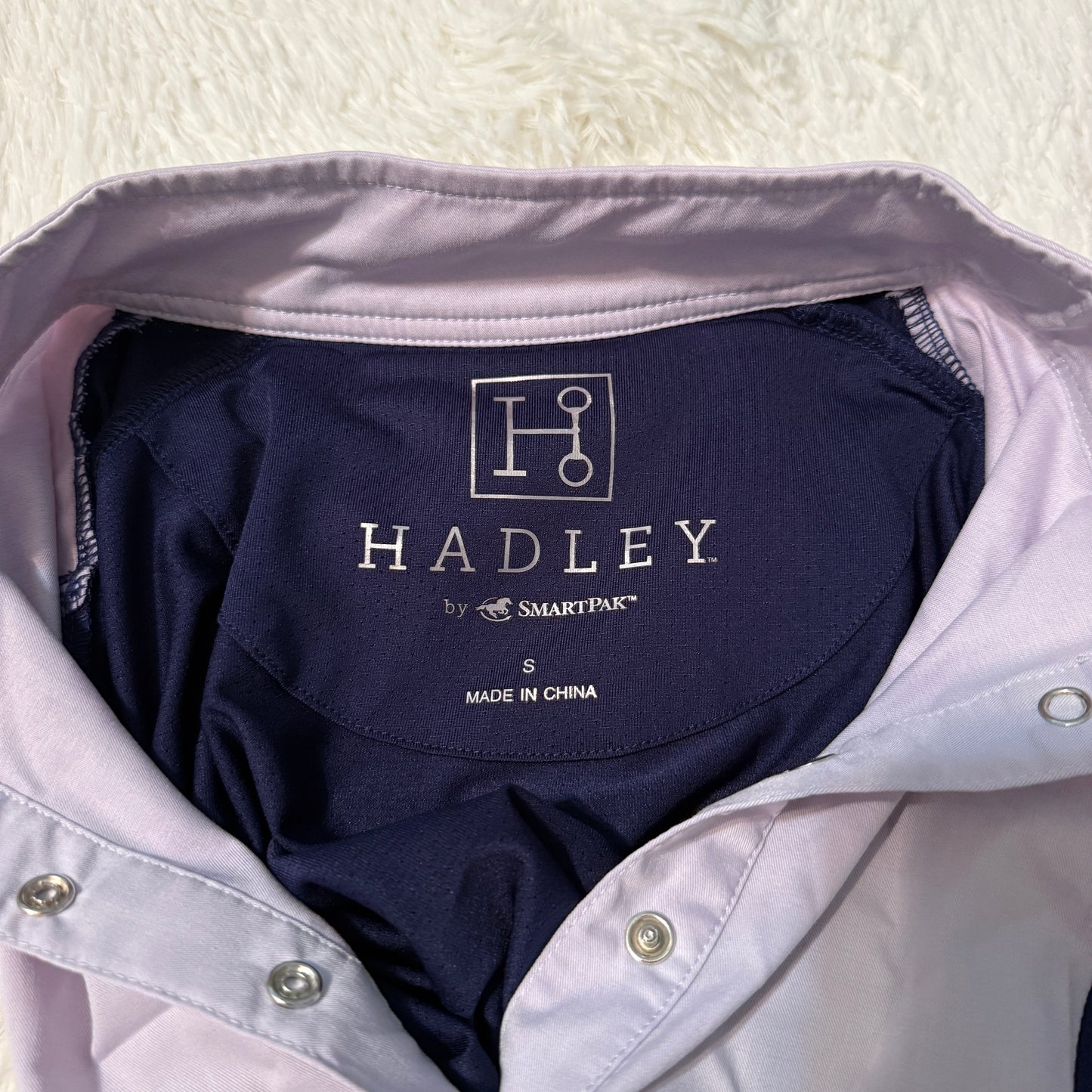 Women’s Small Navy/White Smartpak Long Sleeve Horseback Riding Show Shirt