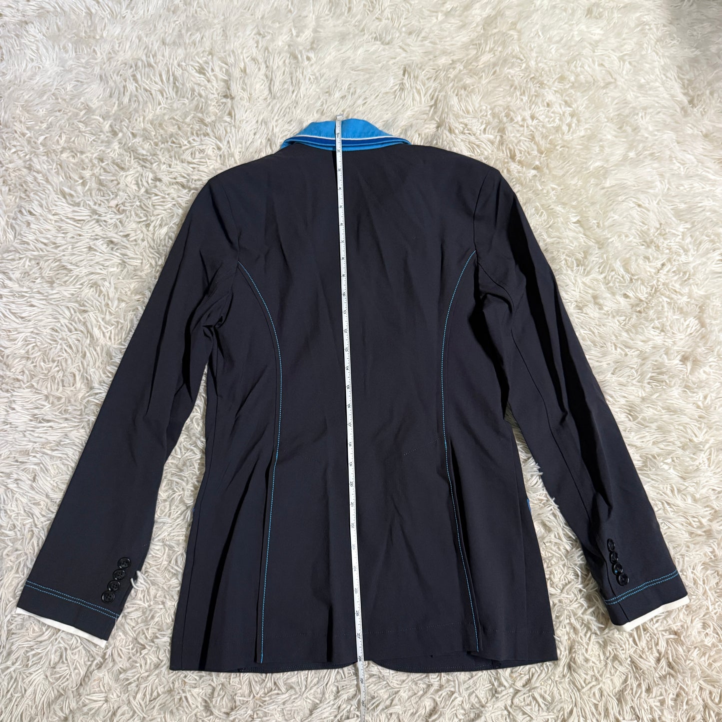 Women’s Size 14 Black w/ Blue Piping Charles Ancona Horseback Riding Show Coat