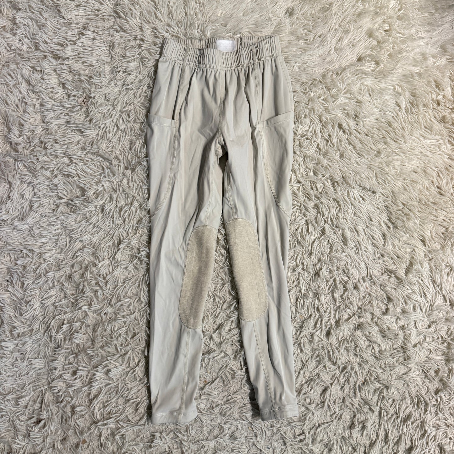 Child’s Medium White/Tan Baleaf Knee Patch Horseback Riding Tights