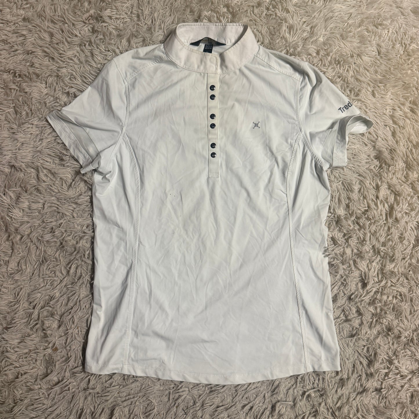 Women’s XL White Tredstep Short Sleeve Horseback Riding Show Shirt