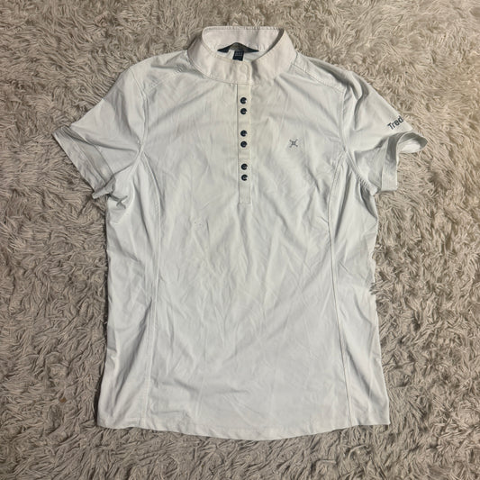 Women’s XL White Tredstep Short Sleeve Horseback Riding Show Shirt