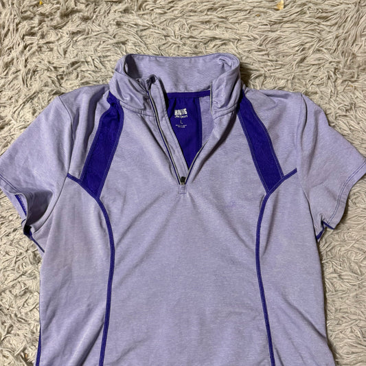 Women’s Large Purple Dover Riding Sport Short Sleeve Horseback Riding Sunshirt