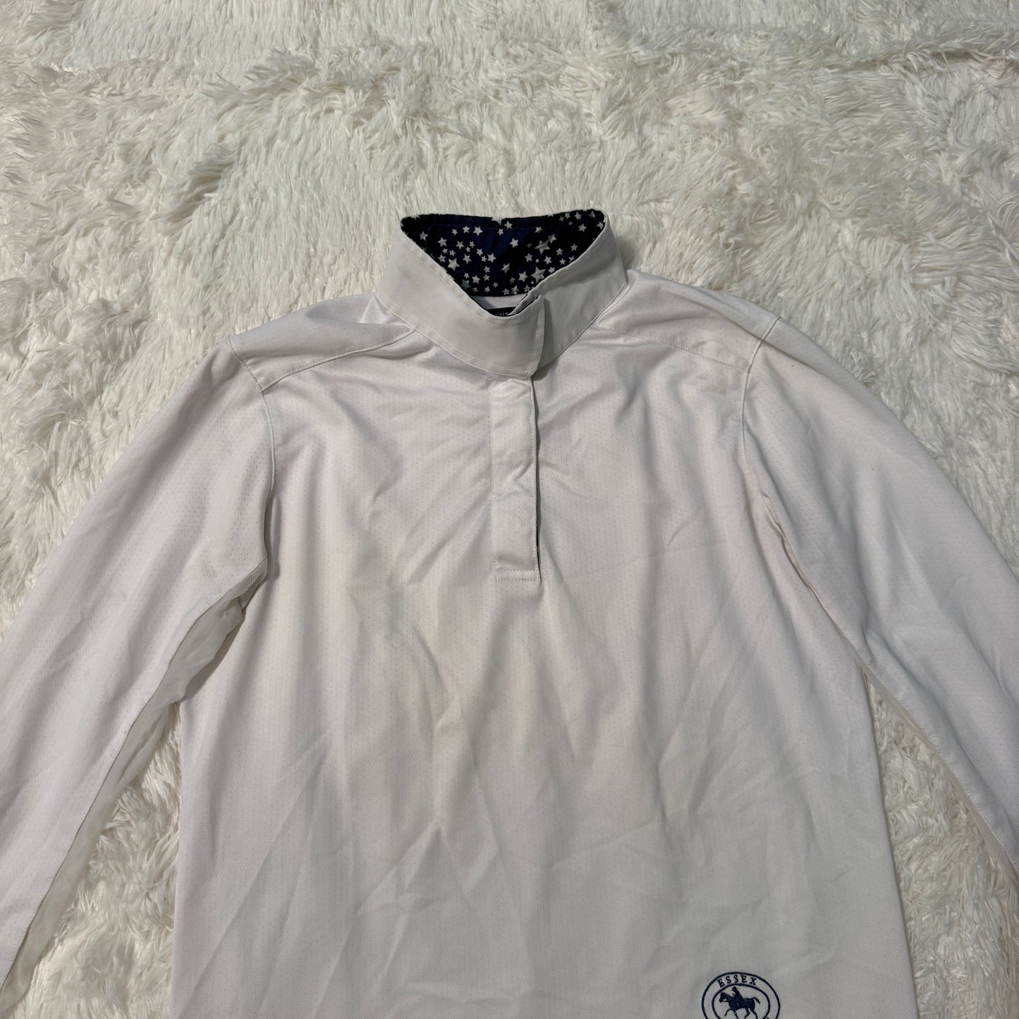 Child’s Large White Essex Classics Long Sleeve Horseback Riding Show Shirt